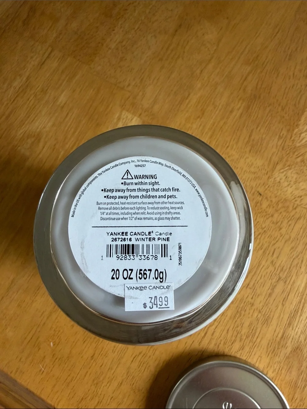 Yankee Candle Tumbler 2 Wick Candle Winter Pine NWT